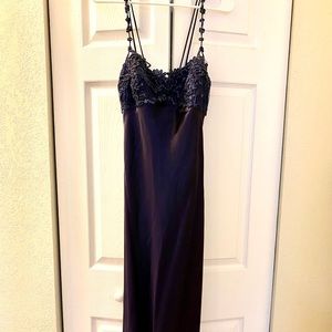 Dark blue silk dress